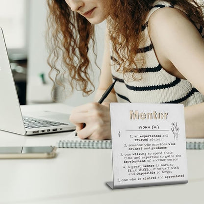 Afterprints Mentor Gifts for Women Men Thank You Gifts For Mentor Leaving Going Away Retirement Appreciation Boss, Coworker, Teacher, Counselor, Coach Office Desk Decor XLK04