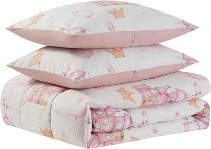Kids Bedding Set Bed in a Bag for Boys and Girls Toddlers Printed Sheet Set and Comforter, Twin, Fairytale Princess