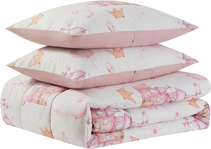 Kids Bedding Set Bed in a Bag for Boys and Girls Toddlers Printed Sheet Set and Comforter, Full, Fairytale Princess