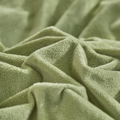 Sage Velvet Comforter Sets Solid Sage Green Flannel Bedding Set 3 Pieces Comforter Set Sage Green Velvet Blanket Warm Winter Bedding Set Women Sage Green Velvet Bed Comforter Set Full Size