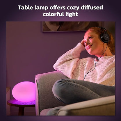 Philips Hue Flourish Smart Table Lamp, White- White and Color Ambiance LED Color-Changing Light- 1 Pack - Control with Hue App- Compatible with Alexa, Google Assistant, and Apple Homekit