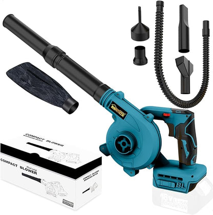 Cordless Leaf Blower for Makita 18V Battery, 2-in-1 Handle Electric Blower + Vacuum Cleaner, 6 Variable Speed Up to 180MPH, Electric Jobsite Air Blower with Brushless Motor (Battery Not Included)