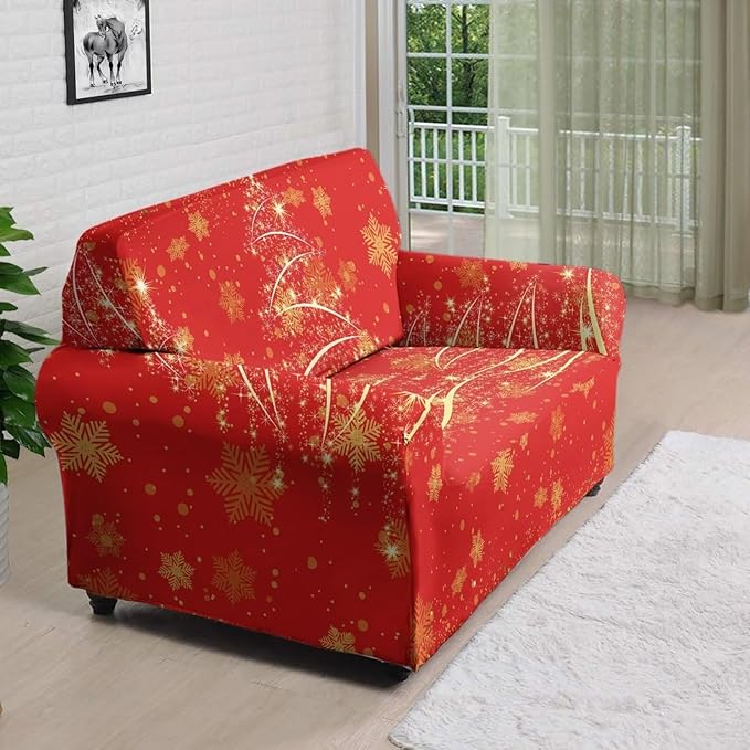 FKELYI Easy Going Stretch Sofa Slipcover Christmas Tree Sofa Couch Cover Washable Sofa Slipcovers Comfortable Furniture Protector M
