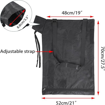 OwnMy Universal Leaf Vacuum Blower Bag Black Leaf Vacuum Bag Leaf Blower Replacement Bag with 3 Fasten Ties, Adjustable Leaf Blower Mulcher Bag Bottom Debris Zipper Bag Fallen Leaves Collection Bag