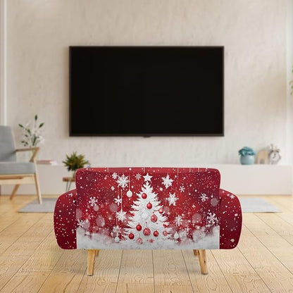 FKELYI Christmas Tree Sofa Furniture Protector Easy Going Stretch Sofa Slipcover Non-Slip Sofa Couch Cover Washable Sofa Slipcovers L