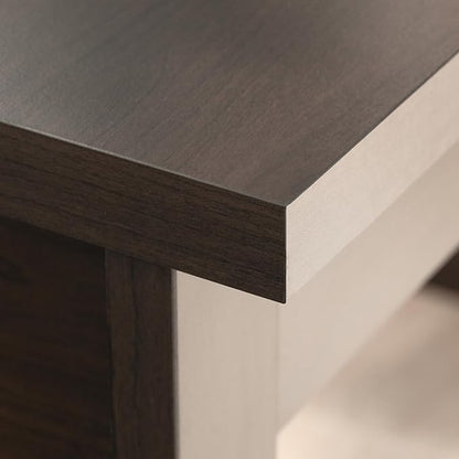 Sauder Summit Station Single Pedestal Desk, L: 52.09" x W: 19.29" x H: 29.02", Cinnamon Cherry Finish