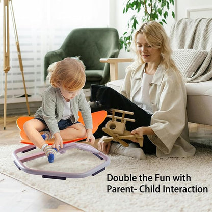 Autism Kids Swivel Chair, Spinning Chair for Kids Sensory, Kids Swivel Chair Sensory, Sensory Toy Chair, Carousel Spin Sensory Chair, Training Body Coordination (Orange)