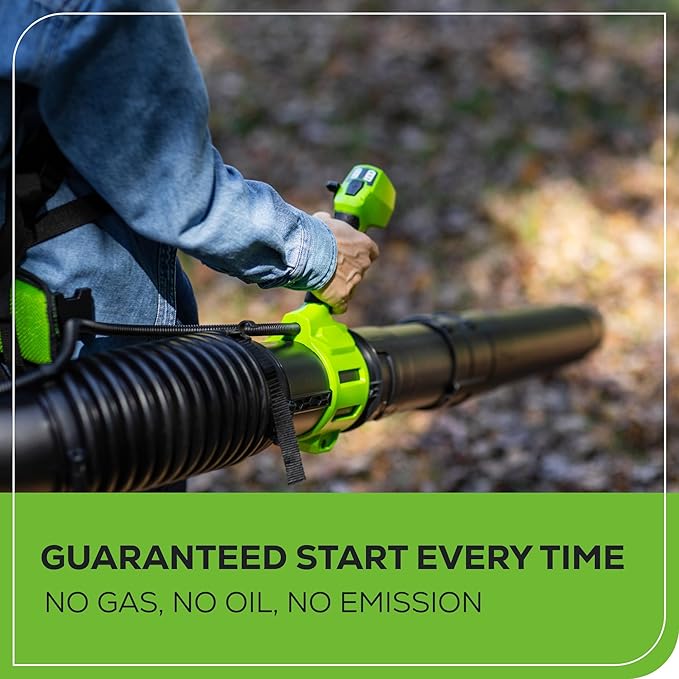 Greenworks 80V (800 CFM) Dual Port Backpack Blower with (2) 5.0 Ah Batteries, Dual Port Rapid Charger