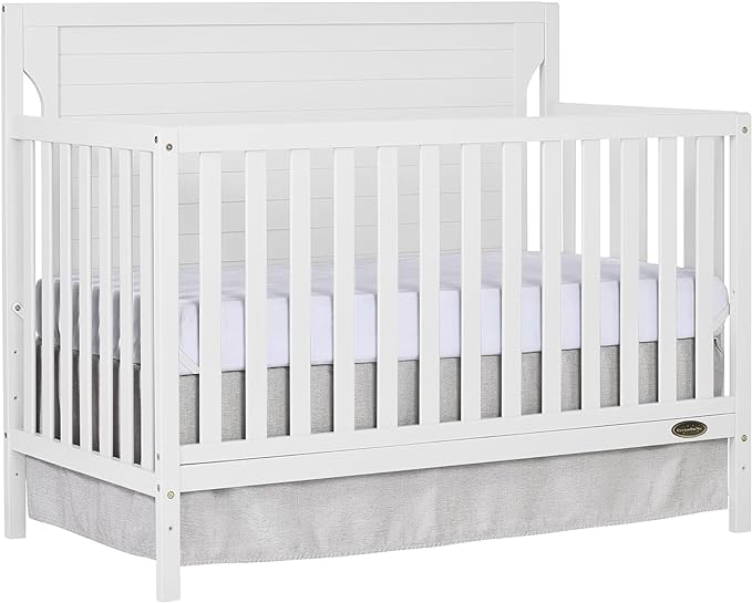 Cape Cod 5-in-1 Convertible Crib in White, Greenguard Gold Certified, 55x30x44.5 Inch (Pack of 1)