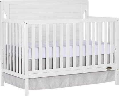 Cape Cod 5-in-1 Convertible Crib in White, Greenguard Gold Certified, 55x30x44.5 Inch (Pack of 1)