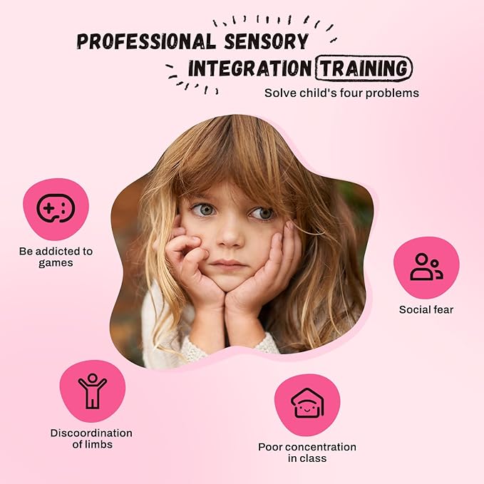 Petal Kids Swivel Chair, Seat and Spinning Chair, Body Coordination Training Chair, Rose Red Non Slip Sensory Toys 360° Spinning Chair for Autistic Kids Aged 3+, Improving Toddler's Physical Fitness