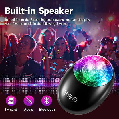 One Fire Gifts Box Galaxy Projector Light with 10 White Noise & Bluetooth Music, Remote Timer Galaxy Lights for Bedroom, Room Decor