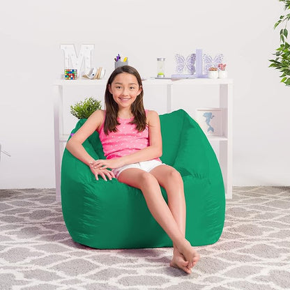 Posh Creations Structured Comfy Bean Bag Chair for Gaming, Reading, and Watching TV, Coronado Chair, Microsuede - Tide Pool