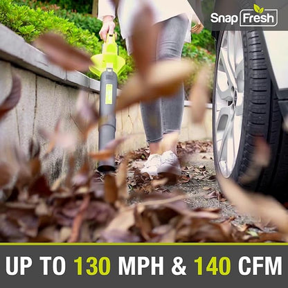 SnapFresh Leaf Blower, 20V Cordless Leaf Blower with 2.0Ah Battery & Fast Charger, 2 Speed Mode, Lightweight Electric Leaf Blower for Lawn Care, Leaf Blower for Patio Yard Sidewalk…