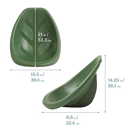 ECR4Kids Leaf Floor Seat, Rocker Chair, Hunter Green, 6-Piece