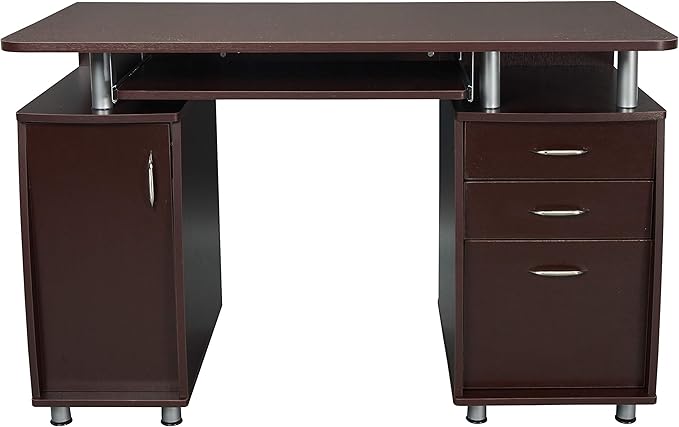 NicBex Laik-DW-00044-DX Desks, 47.5" W x 23.5" D x 30" H, Chocolate
