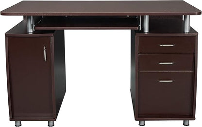 NicBex Laik-DW-00044-DX Desks, 47.5" W x 23.5" D x 30" H, Chocolate