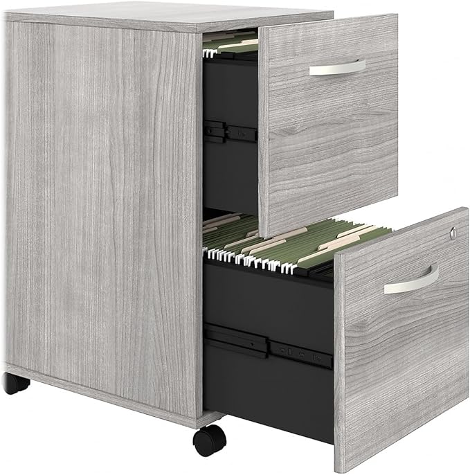 Bush Business Furniture HYF116PGSU-Z Hybrid 2-Drawer Mobile File Cabinet, Letter/Legal, Platinum Gray, 20-Inch,