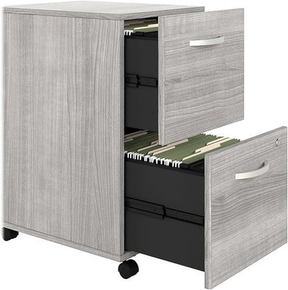 Bush Business Furniture HYF116PGSU-Z Hybrid 2-Drawer Mobile File Cabinet, Letter/Legal, Platinum Gray, 20-Inch,