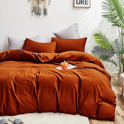 Burnt Orange Comforter Queen Rust Bedding Set Queen Reddish Caramel Color Terracotta Comforter 3 Pieces Women Lightweight Burnt Orange Queen Blanket Rust Queen Bed Comforter Set Durable