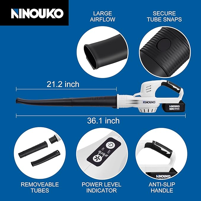 Cordless Leaf Blower 150MPH, Handheld Electric Leaf Blower with 4.0Ah Battery and Charger, 2 Speed Modes, 20V Battery Operated Leaf Blowers for Lawn Care, Patio, Blowing Leaves and Snow