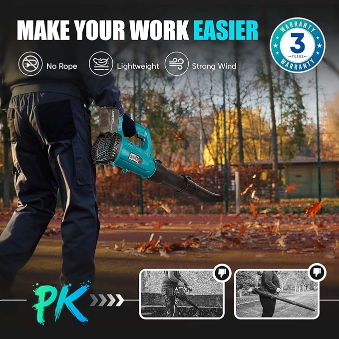 Cordless Leaf Blower for Makita 18V Battery, 450CFM 150MPH Electric Leaf Blower, 6 Speed Lightweight Handheld Leaf Blower for Lawn Care, Patio, Snow, Dust, Blowing Leaves (Battery NOT Included)