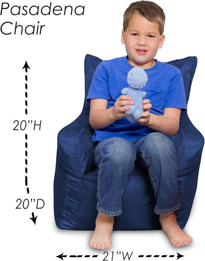 Posh Creations Structured Comfy Bean Bag Chair for Gaming Reading and Watching TV Pasadena Soft Nylon-Navy Pasadena Chair