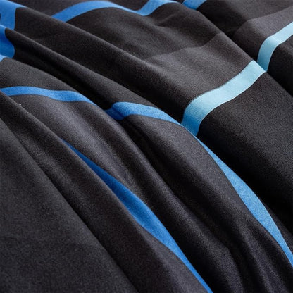 NTBED 3D Geometric Comforter Set for Boys Kids, Irregular Diamond Pattern Lightweight Microfiber Bedding Sets All Season (Dark Blue, Twin)