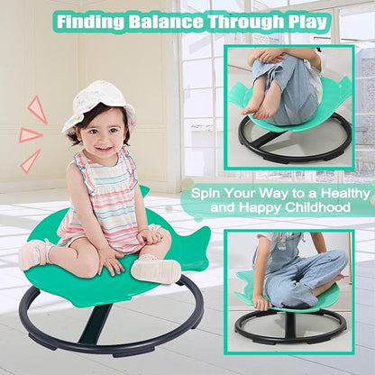 Kids Swivel Chair Sensory,Autism Chairs for Kids,Sensory Spinning Chair for Kids Autism,Toddler Coordination Sensory Products for Ages 3 Years and UP,Gifts for Kids with Autism (Green)