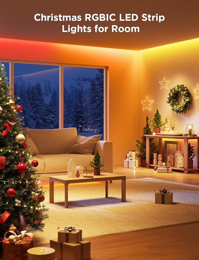 Govee 65.6ft RGBIC LED Strip Lights, Color Changing LED Strips, App Control via Bluetooth, Smart Segmented Control, Multiple Scenes, Enhanced Music Sync LED Lights for Bedroom, Home Decor (2 X 32.8ft)