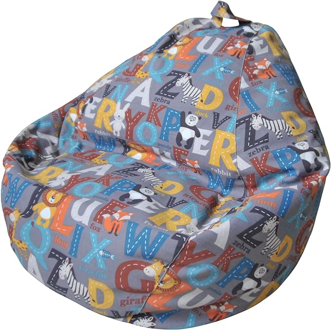 YuppieLife Kids Animal Storage Bean Bag Cover（No Filling Extra Large stuff'n Sit|Toy Organizer|Carrying Handle|Available for Kids and Teenager（38“,Letter）