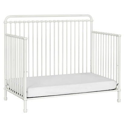 Namesake Winston 4-in-1 Convertible Metal Crib in Washed White, Greenguard Gold Certified