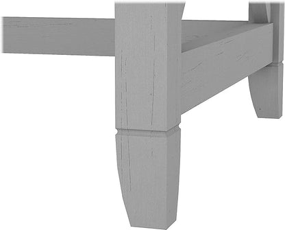 Bush Furniture Key West 60W L Shaped Desk with 2 Drawer Mobile File Cabinet in Cape Cod Gray