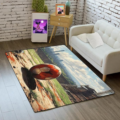 Football Rug - Football Decor for Boys Bedroom Soccer Rug for Play Area Football Printed Rug for Kids Room Basketball Rugs for Teen Boys Bedroom Playmat Area Rugs for Kids Rooms,2'×3'