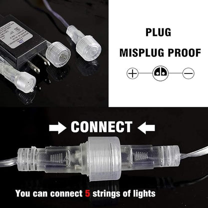 Dazzle Bright Christmas Lights Outdoor, 288LED Meteor Shower Rain Lights 12 Inch 8 Tubes, Waterproof Plug in Falling Icicle Lights Christmas Decorations for Xmas Tree Yard House Decor (Blue)