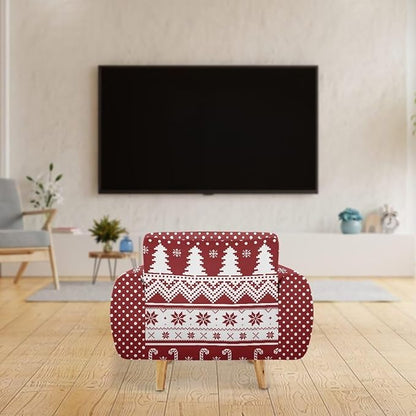 FKELYI Boho Christmas Easy Going Stretch Sofa Slipcover Washable Sofa Couch Cover Comfortable Furniture Protector with Elastic Bottom S