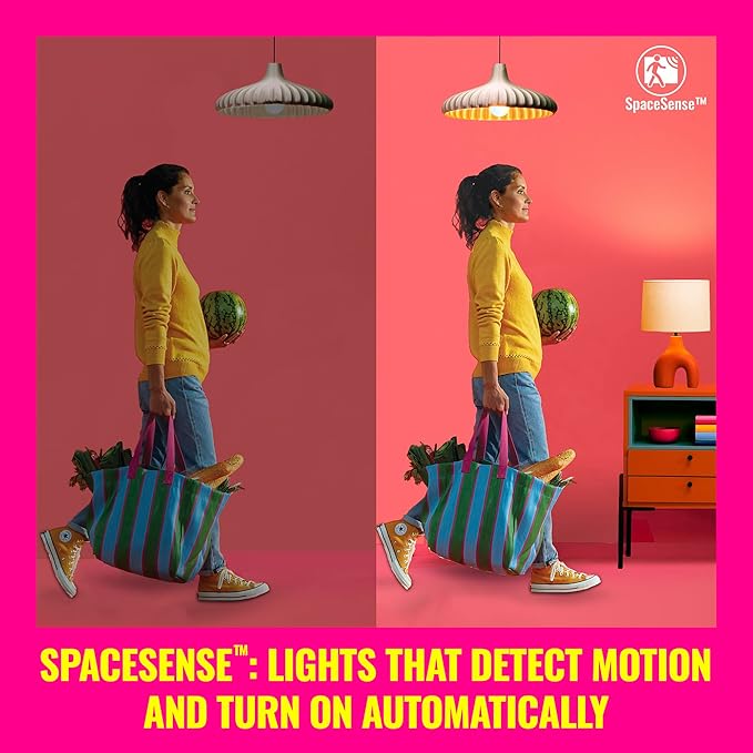 WiZ 60W A19 Color LED Smart Bulb - Pack of 3 - E26- Indoor - Connects to Your Existing Wi-Fi - Control with Voice or App + Activate with Motion - Matter Compatible