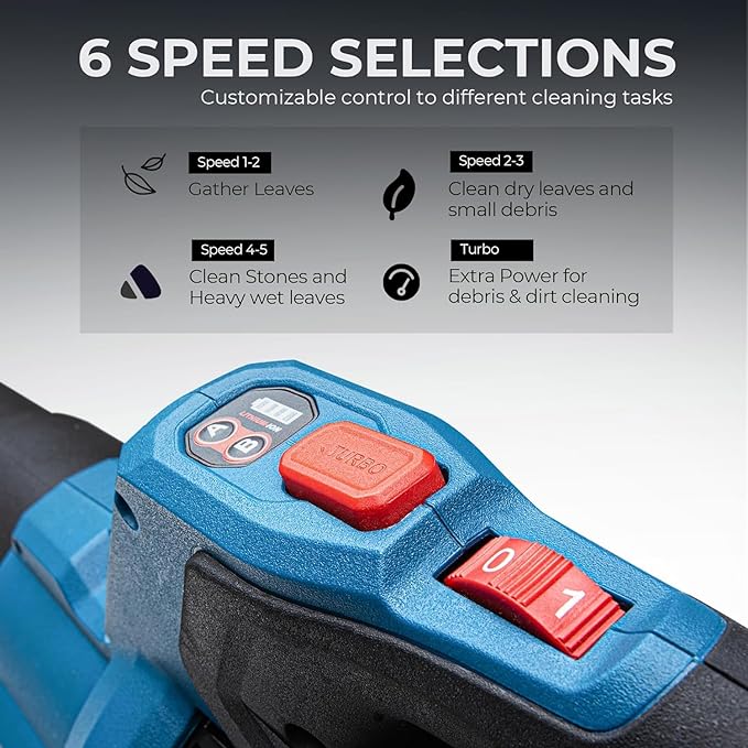 DongCheng Leaf Blower, 650 CFM 40V Cordless Leaf Blower with 2 * 4.0Ah Batteries and Charger, Variable Speed Jet Fan Brushless Motor Electric Leaf Blower for Town Care, Patio, Blowing Leaves and Snow