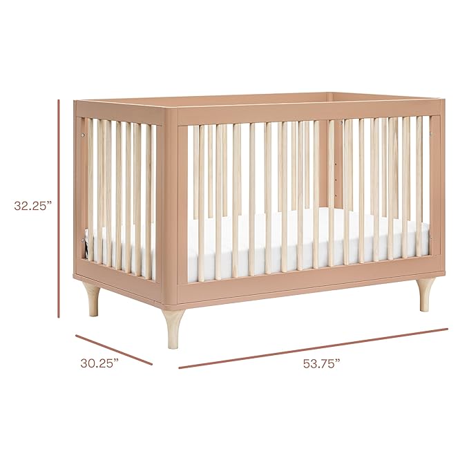 Babyletto Lolly 3-in-1 Convertible Crib with Toddler Bed Conversion Kit in Canyon/Washed Natural, Greenguard Gold Certified