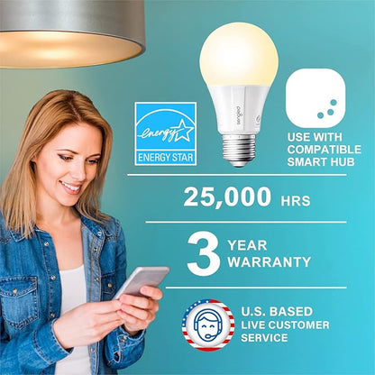 Sengled Zigbee Smart Light Bulbs, Smart Hub Required, Works with SmartThings and Echo with Built-in Hub, Voice Control with Alexa and Google Home, Soft White 60W Eqv. A19 Alexa Light Bulb, 6 Pack