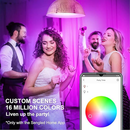 Sengled Color Changing Bulbs That Works with Alexa, Google Home, 3 Pack Starter Kit with Smart Switch, RGB Light A19 E26 Dimmable LED 60W Equivalent, 800LM, 5 Piece Set, White, 3 Count