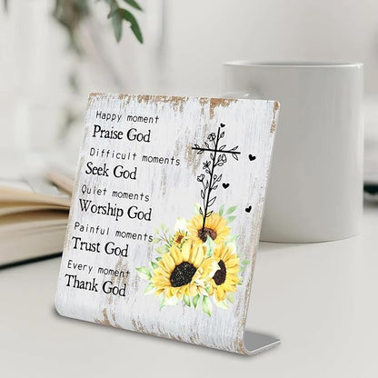 Christian Office Decor for Women Religious Gifts christian office supplies Faith Christian Gifts Prayer Room Decor for Office Desk Scripture Inspirational Home Decor XUV01