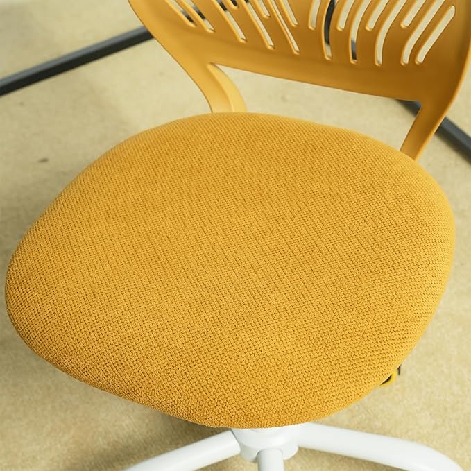 FurnitureR Writing Task Chair for Teens Boys Girls 360 Rolling Wheels Fabric Soft Pad Seat Breathable Backrest, Height Adjustable Liftup 29.5"-34.3", Lime Yellow