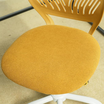 FurnitureR Writing Task Chair for Teens Boys Girls 360 Rolling Wheels Fabric Soft Pad Seat Breathable Backrest, Height Adjustable Liftup 29.5"-34.3", Lime Yellow