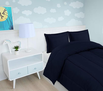 Utopia Bedding All Season Navy Comforter Set with 2 Pillow Cases, 3 Piece Soft Brushed Microfiber Kids Bedding Set for Boys/Girls, Machine Washable (Twin, Pack of 6)