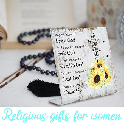 Christian Office Decor for Women Religious Gifts christian office supplies Faith Christian Gifts Prayer Room Decor for Office Desk Scripture Inspirational Home Decor XUV01