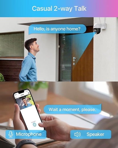 ZOSI C289 2K Pan/Tilt WiFi Add On Camera, 3MP Plug-in Outdoor PT Security Camera, Night Vision, Human Detection, 2 Way Audio, Smart Light Siren, Only Work 2K WiFi NVR System(ZR08RP,ZR08LL)