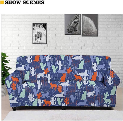 FKELYI Stylish Beautiful Christmas Sugar Print Sofa Covers Couch Cushion Covers Stretch Sofa Slipcovers Anti-Slip Furniture Protector for Living Room Bedroom-M