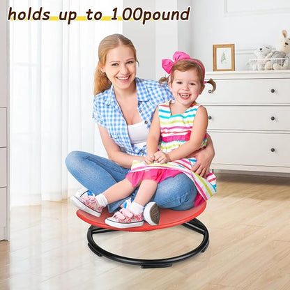 Kids Swivel Chair, Spinning Chair for Kids, Sit and Spin Chair for Kids,Balance Physical Therapy Equipment, Training Body Coordination，Sensory Spinning Seat for Kids (Red)