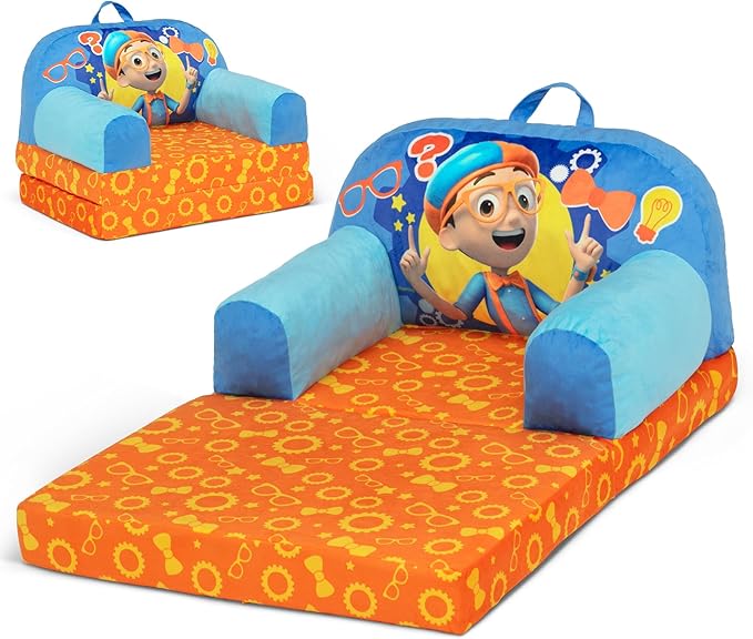 Delta Children Cozee Buddy Flip-Out Kids Chair, Blippi